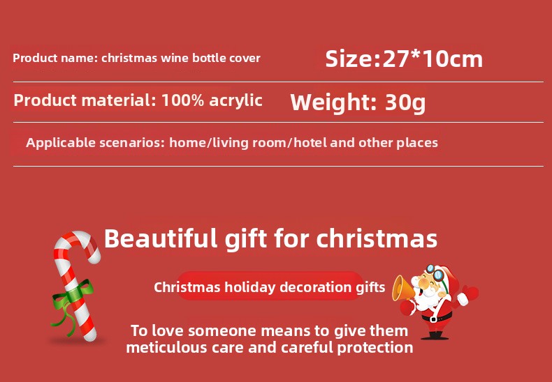 Christmas Decorations Elderly Red Wine Bottle Cover