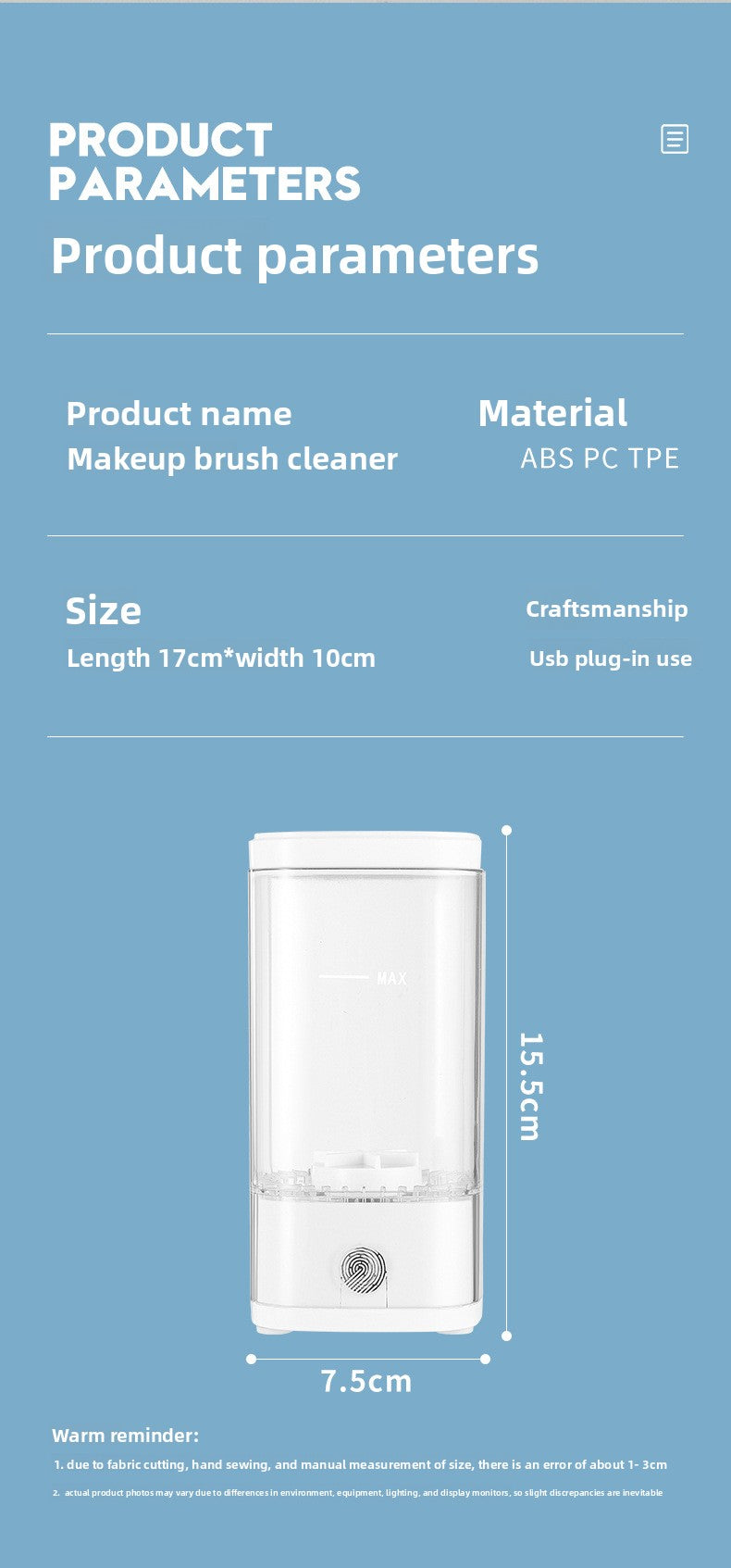 Automatic Makeup Brush Cleaner