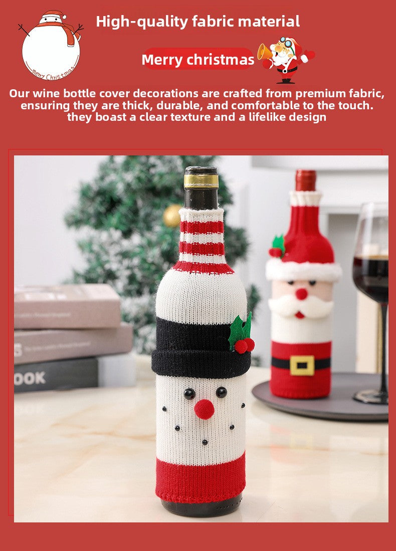 Christmas Decorations Elderly Red Wine Bottle Cover