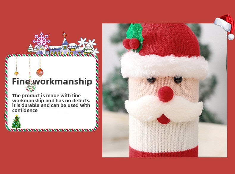 Christmas Decorations Elderly Red Wine Bottle Cover