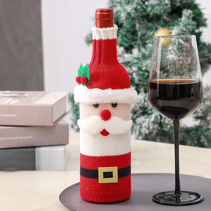 Christmas Decorations Elderly Red Wine Bottle Cover