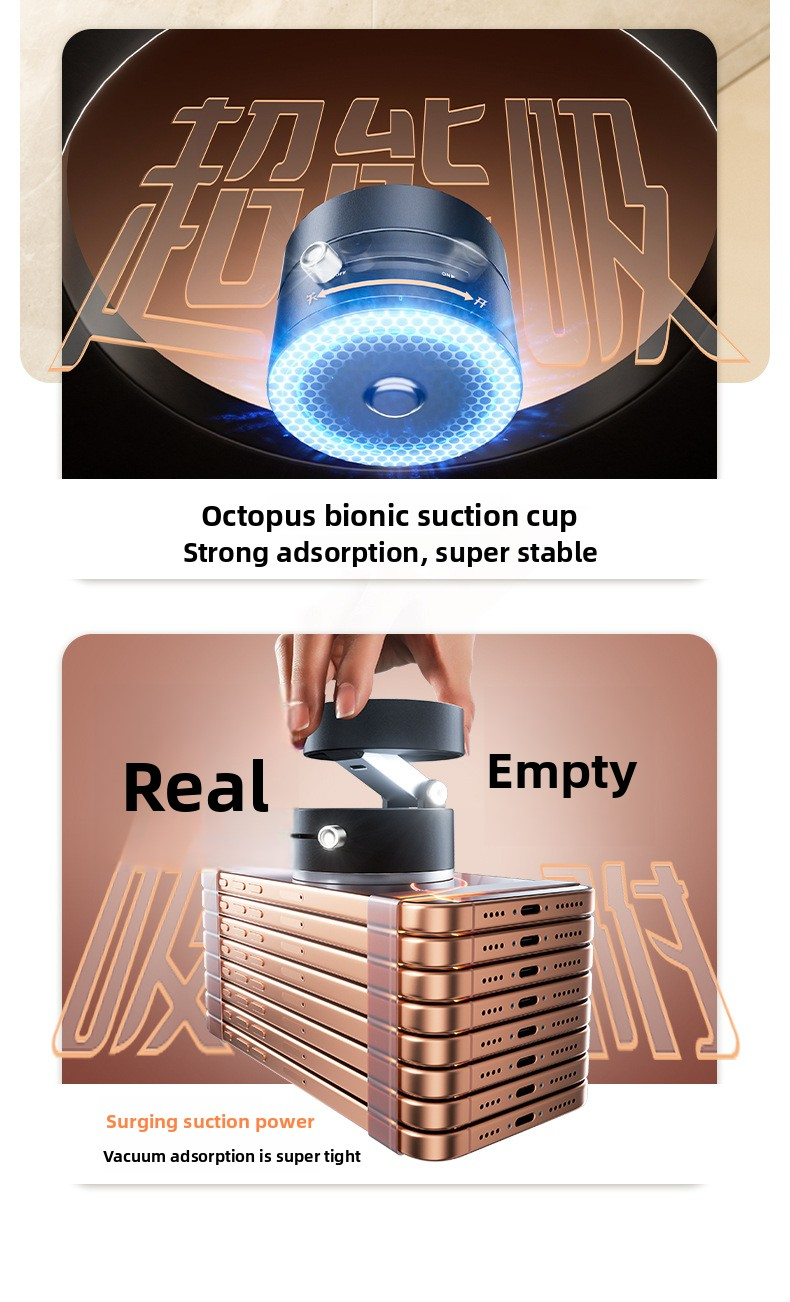 Multifunctional vacuum suction cup foldable and retractable phone hold