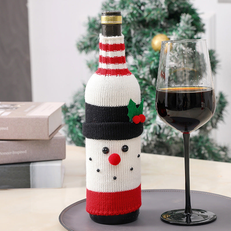 Christmas Decorations Elderly Red Wine Bottle Cover