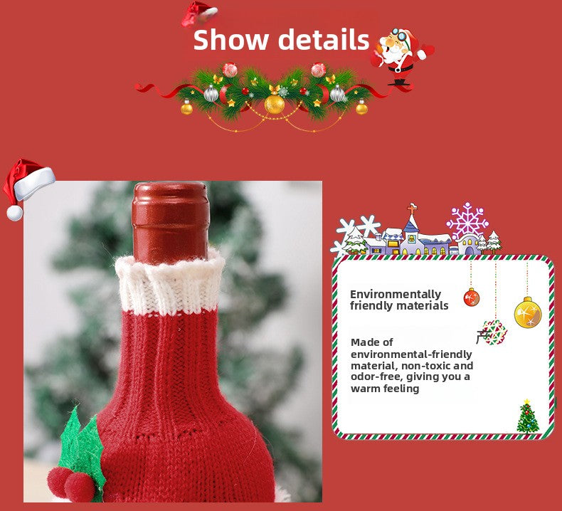 Christmas Decorations Elderly Red Wine Bottle Cover