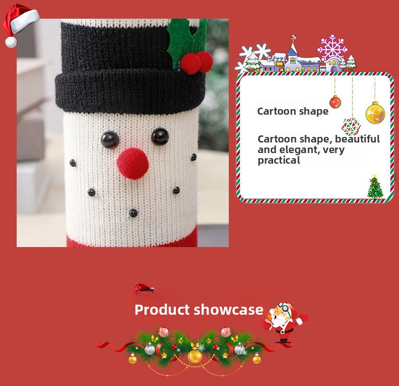 Christmas Decorations Elderly Red Wine Bottle Cover